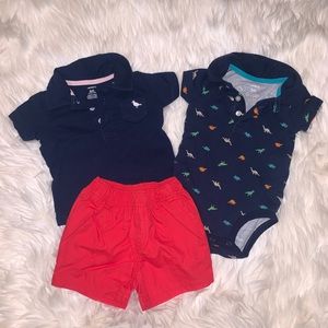 Set of 3 baby boy top/onesie/shorts